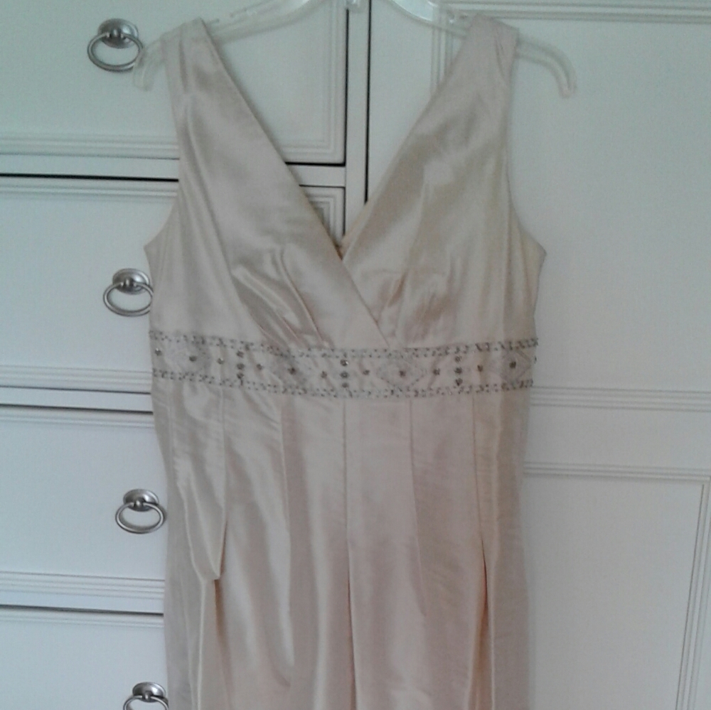 Sleeveless, shantung dress - worn once